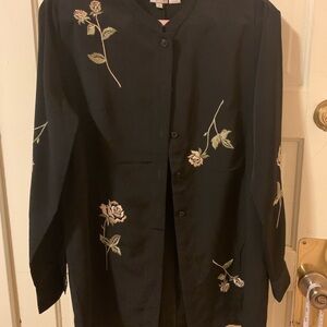 Together Black Floral Embroidered Top